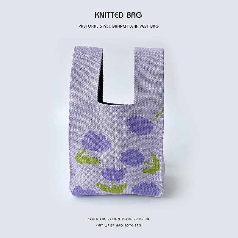 Flower series versatile knitted bag