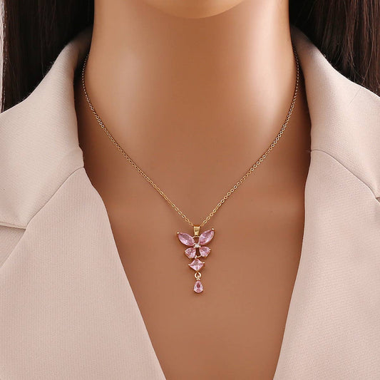 STYLISH BUTTERFLY TASSEL PENDANT NECKLACE_CWAHA0880