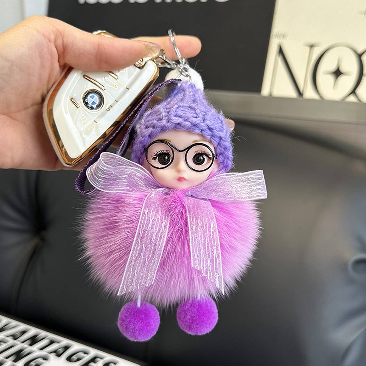 CUTE PLUSH DOLL CAR KEYCHAIN BAG PENDANT GIFT