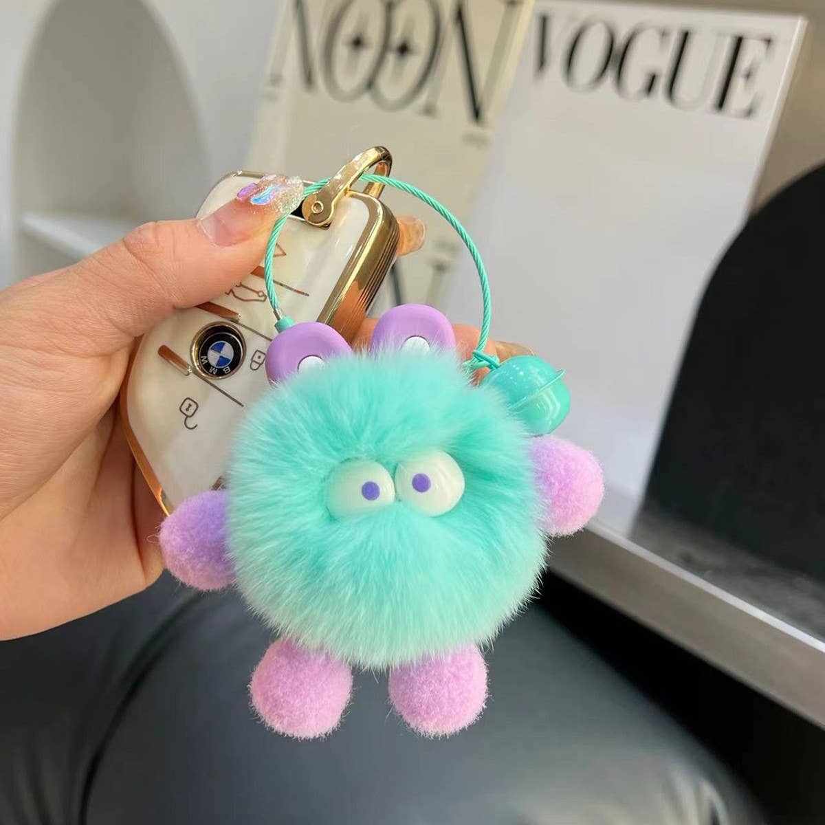 CUTE SMALL COAL BALL BAG PENDANT CAR KEYCHAIN