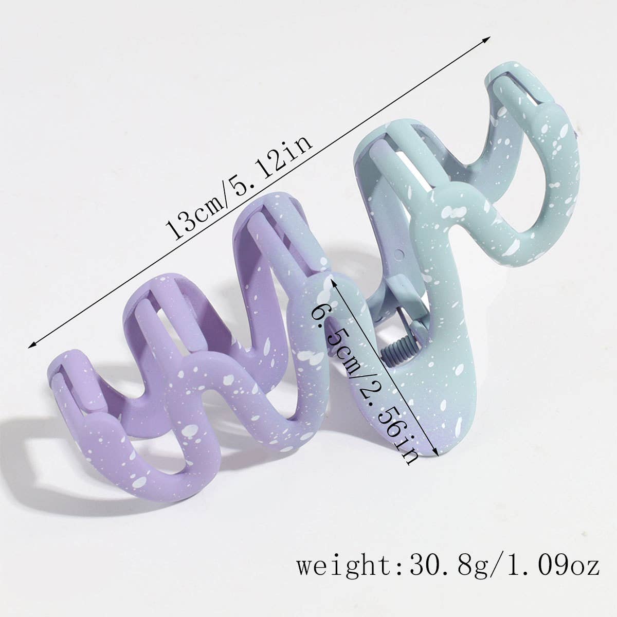 Fashion Gradient Ink-Wave Hair Claw Commuter Clip_CWAHA2205