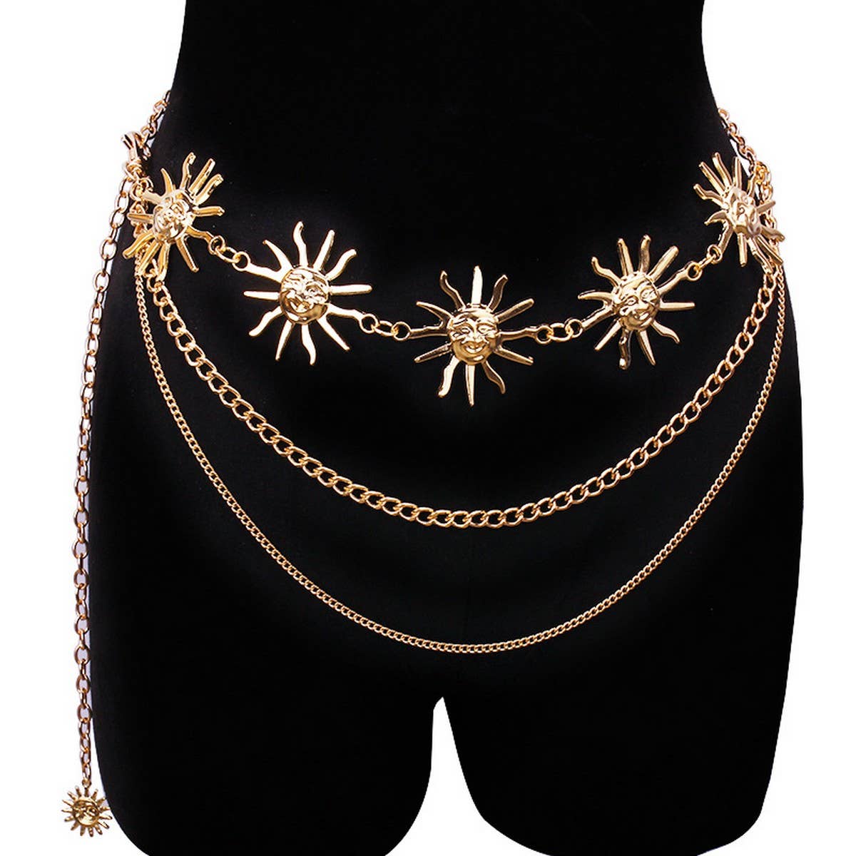 METAL SUNFLOWER WAIST CHAIN BODY CHAIN