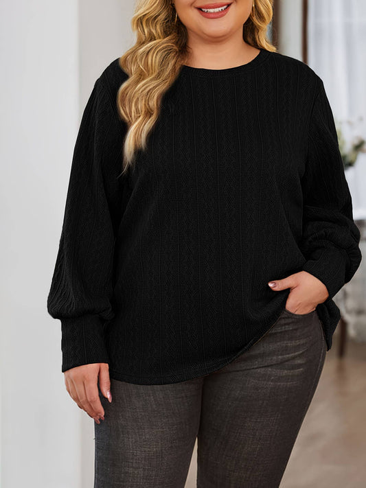 Round-neck fashionable solid-color knit sweater