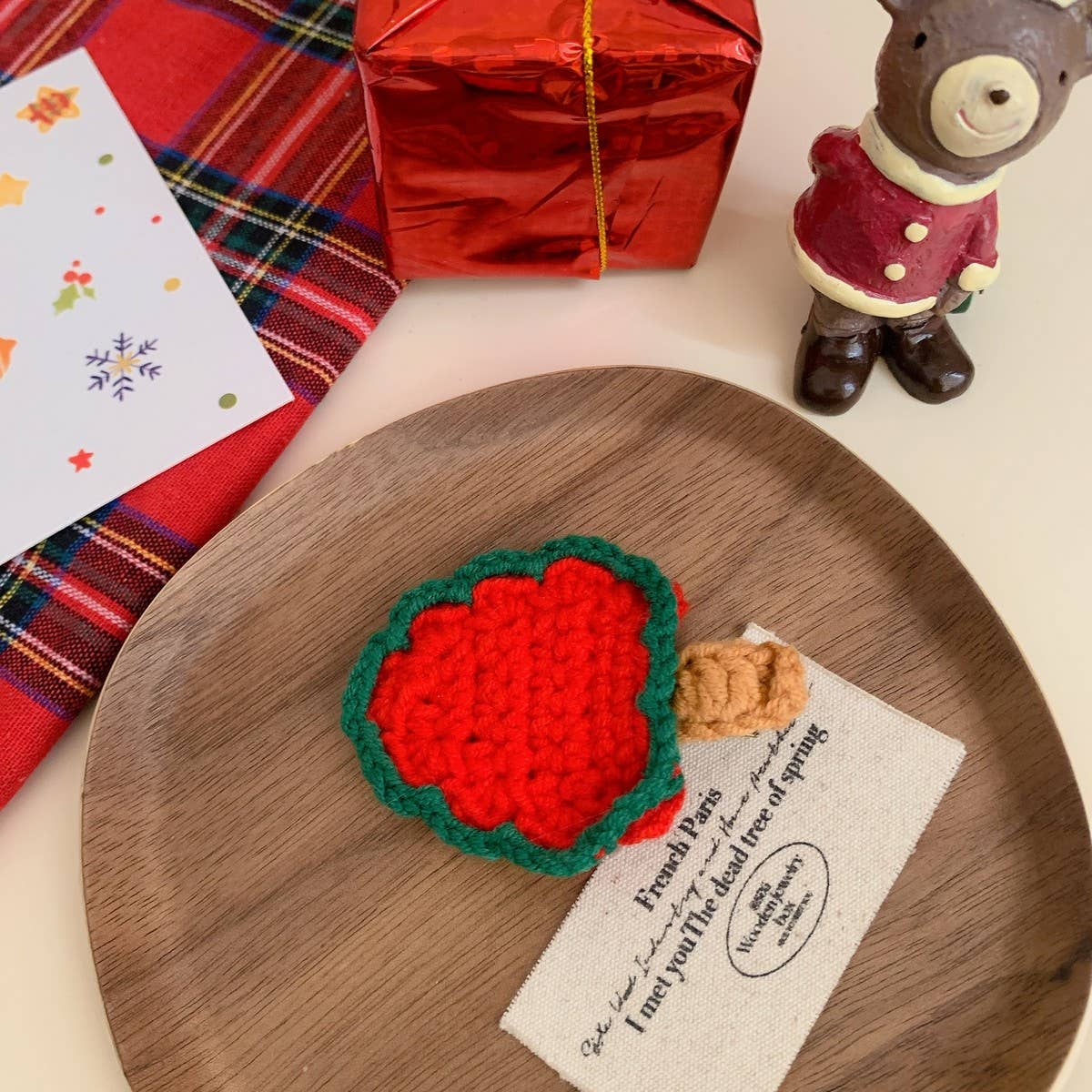 CWAHA07721_XMAS CUTE KNIT HAIR ELASTIC BAND FOR CHILDREN