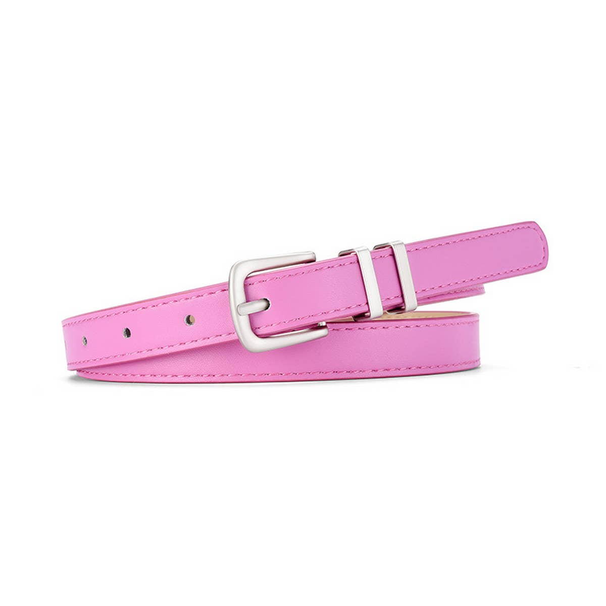 SIMPLE NEW MULTI-COLOR SILVER BUCKLE BELT_CWABE0586