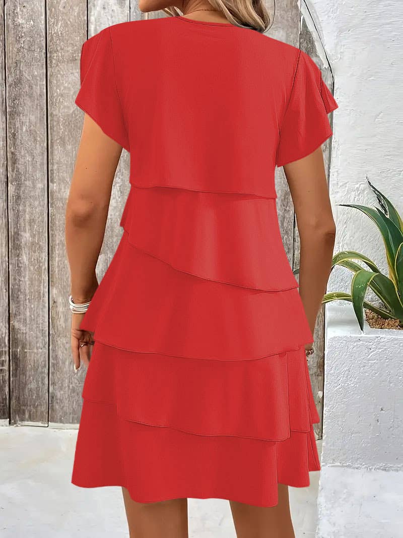 Temperament loose round neck flying sleeve dress