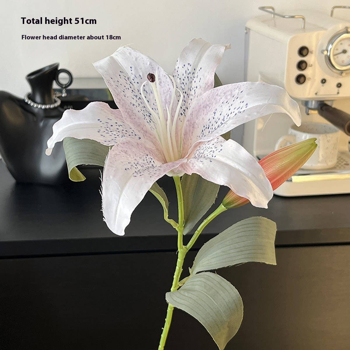 Vintage Autumn Artificial Lily with Bud and Bloom