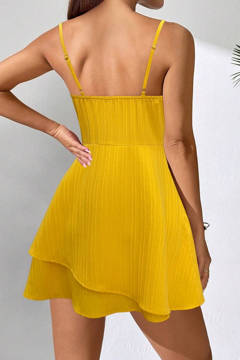 CWDHL0769_SUMMER BOW SOLID COLOR SHORT BEACH SKIRT