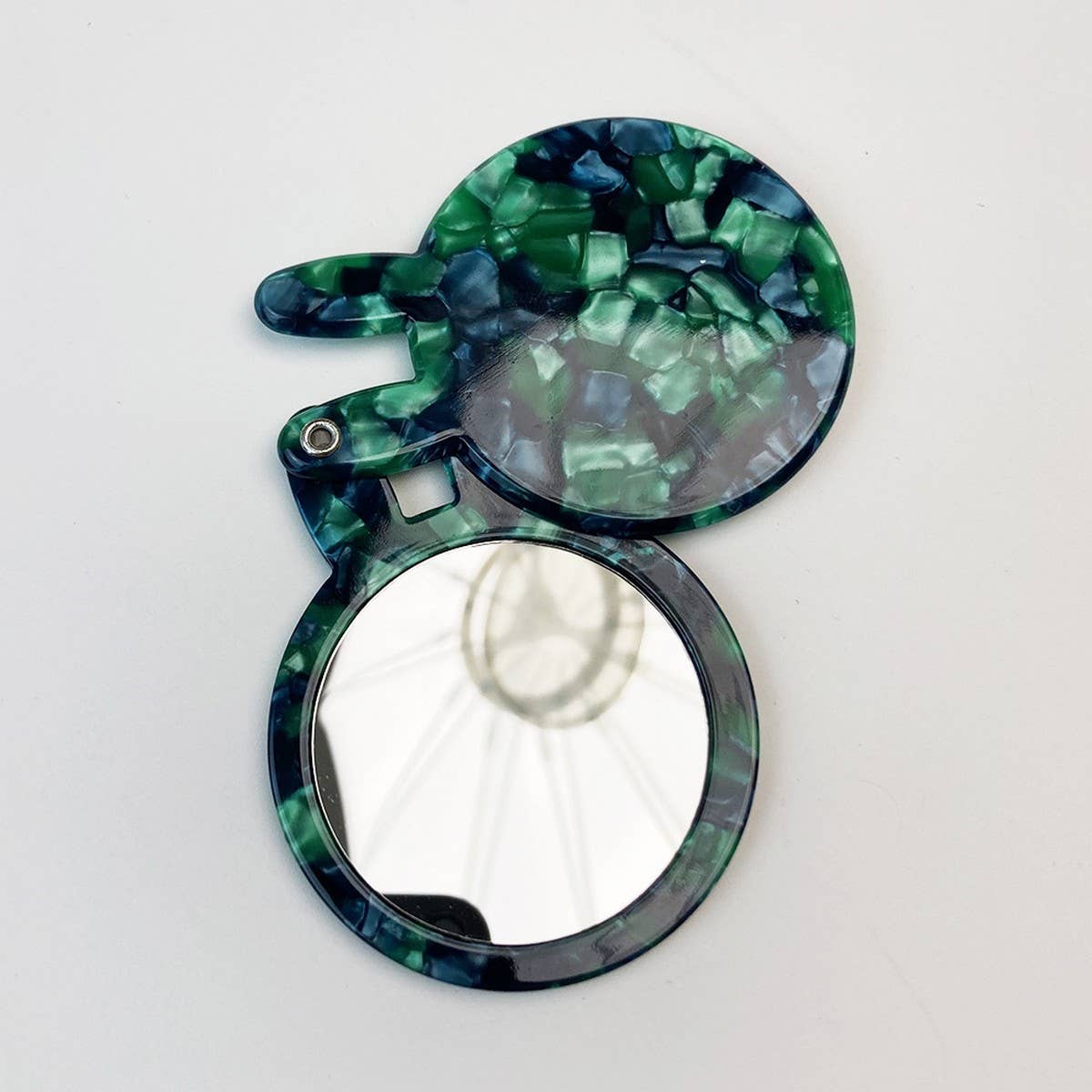 Cute Bunny Compact Mirror Acetate Floral