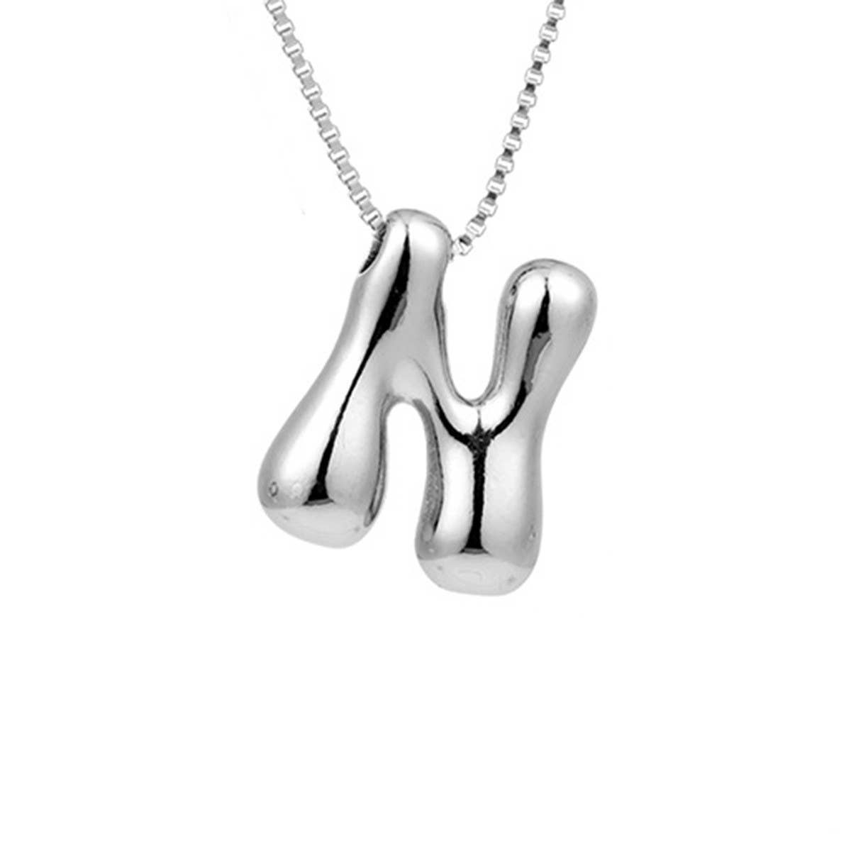 Hip Hop 26 Letters Pendant Necklace - Silver Chain