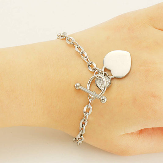 NICHE DIAMOND SET FASHION HIGH SENSE OT BUCKLE BRACELET