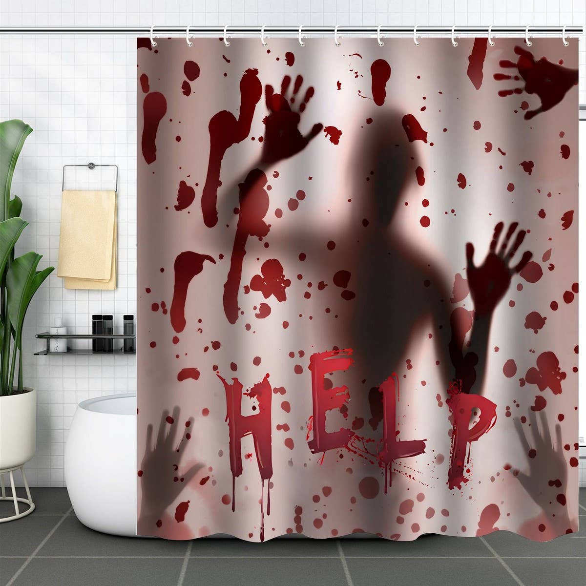HALLOWEEN EASTER WATERPROOF SHOWER CURTAIN