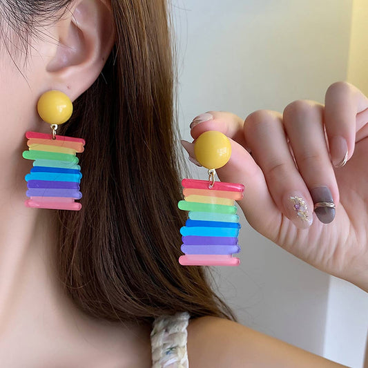 CUTE DESIGN INTERESTING COLORFUL STUD EARRINGS