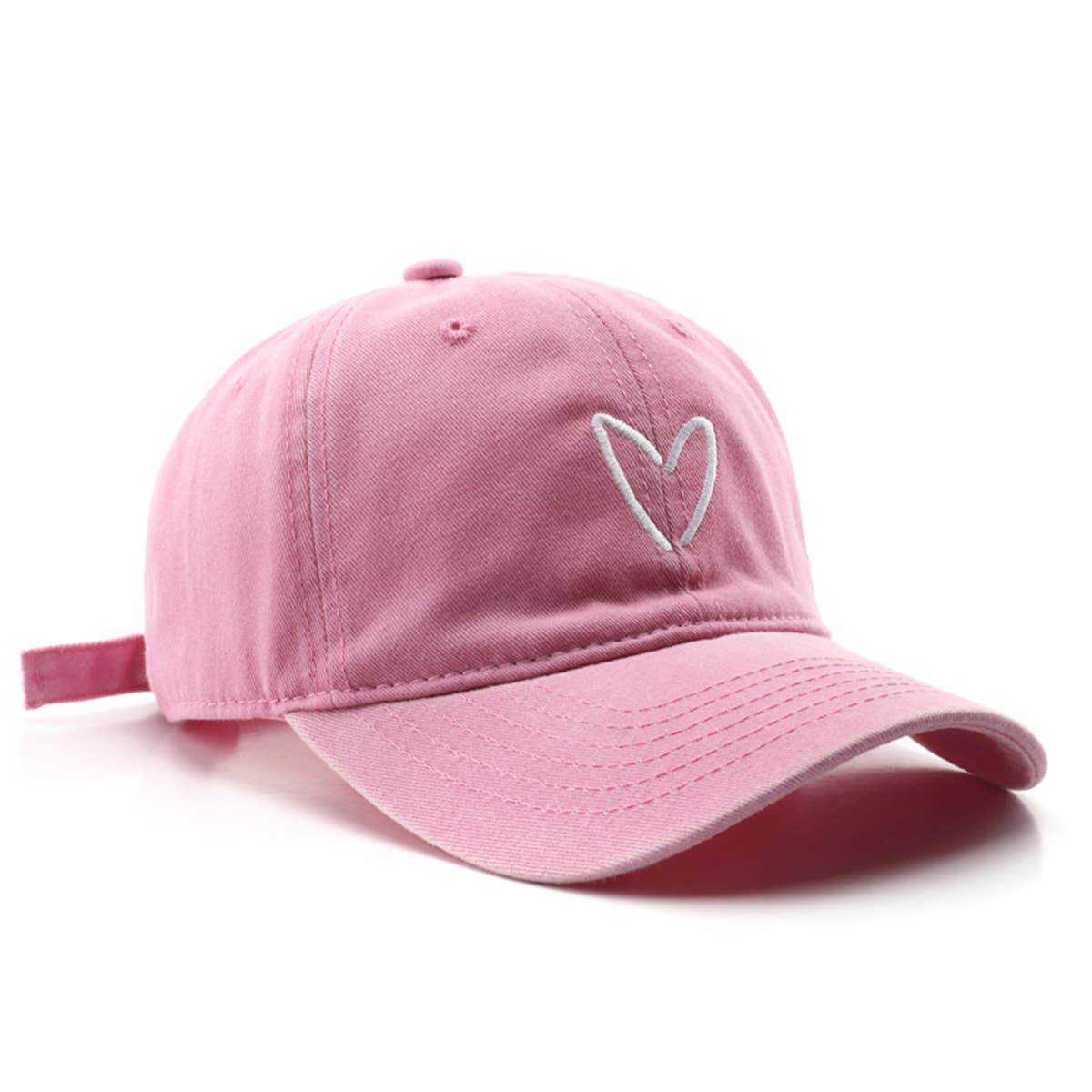 Vintage Wash Heart Embroidery Baseball Cap, Unisex_CWAH1271