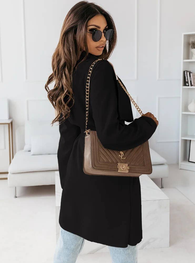 FASHION LONG SLEEVE LACE-UP CARDIGAN SWEATER COAT