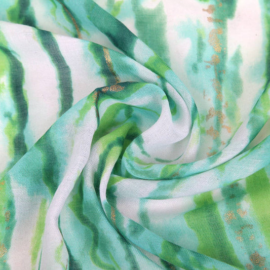 Color Line Print Scarf ? Gold Accent Beach Wrap