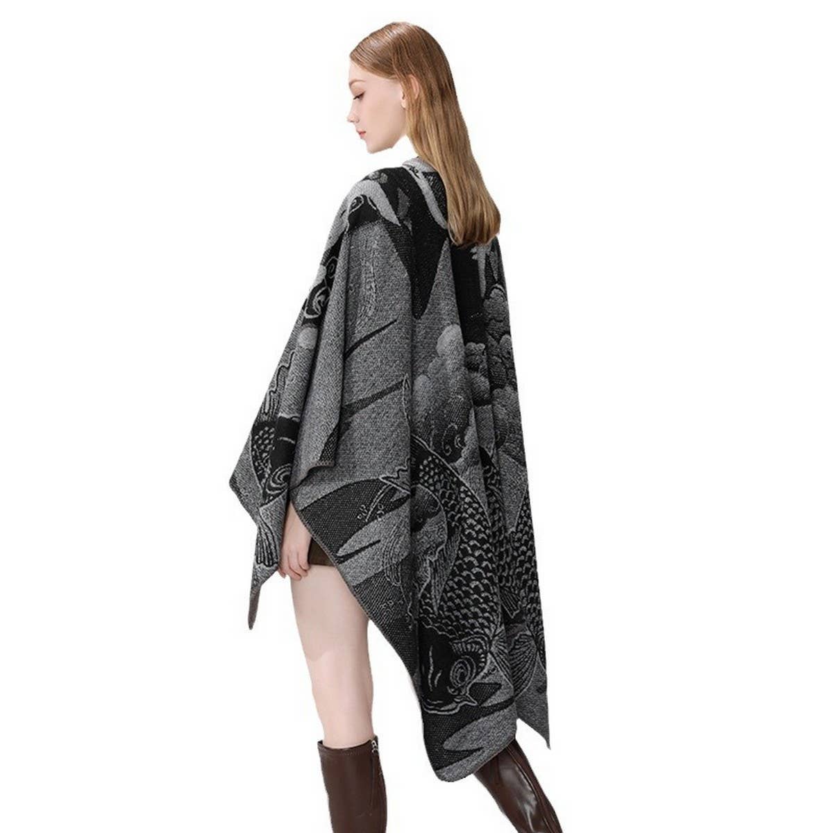 SMALL NEW FASHION FISH PATTERN WARM SHAWL_CWMM2100