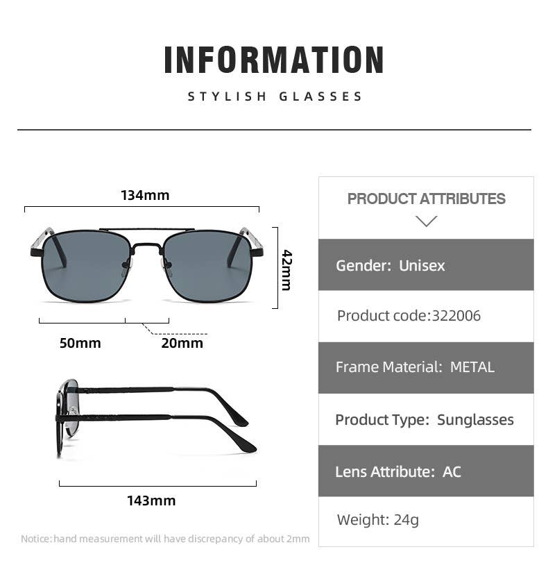 FLAT TOP FRAME SQUARE SUNGLASSES