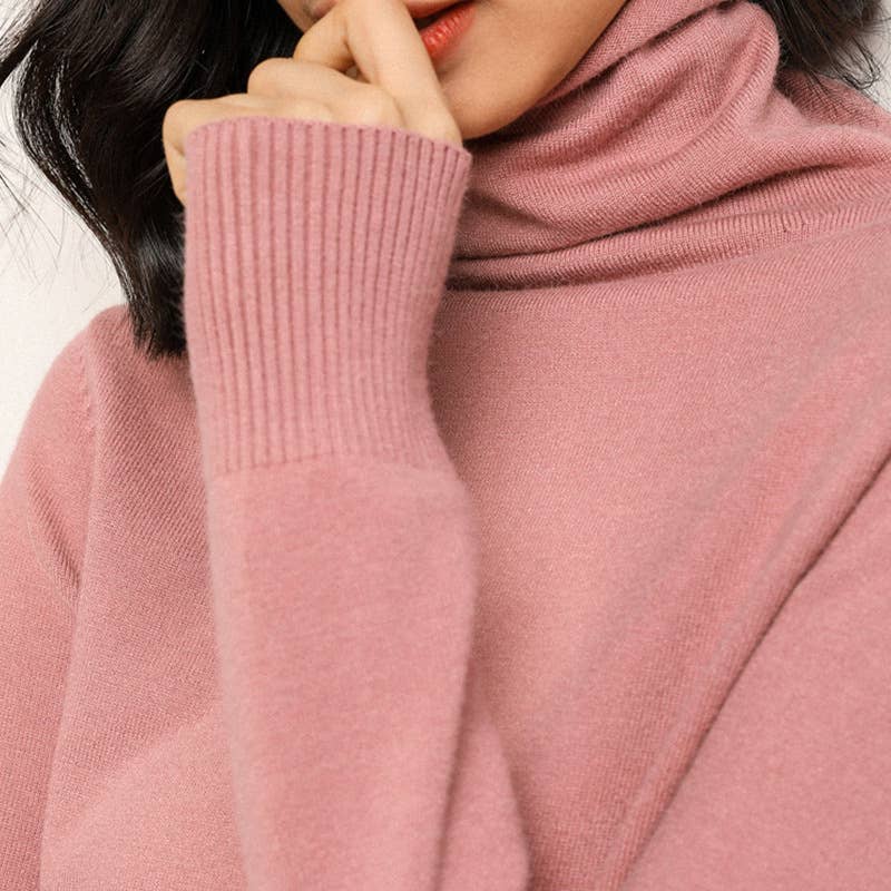 SOLID COLOR TURTLENECK KNIT STYLE ALL-IN-ONE BASE
