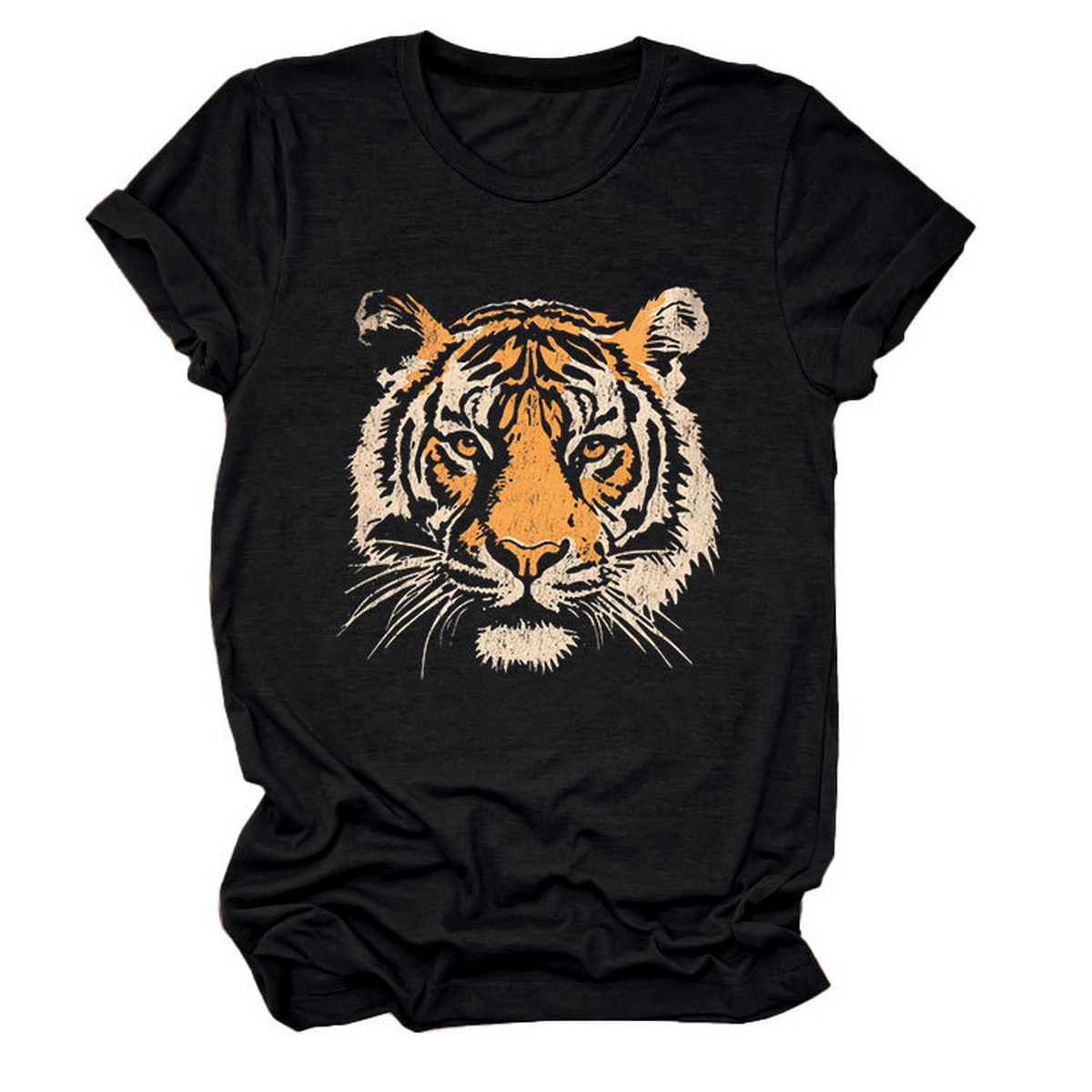 Women??¢s Summer Tee with Stylish Tiger Print_CWTTSL0494
