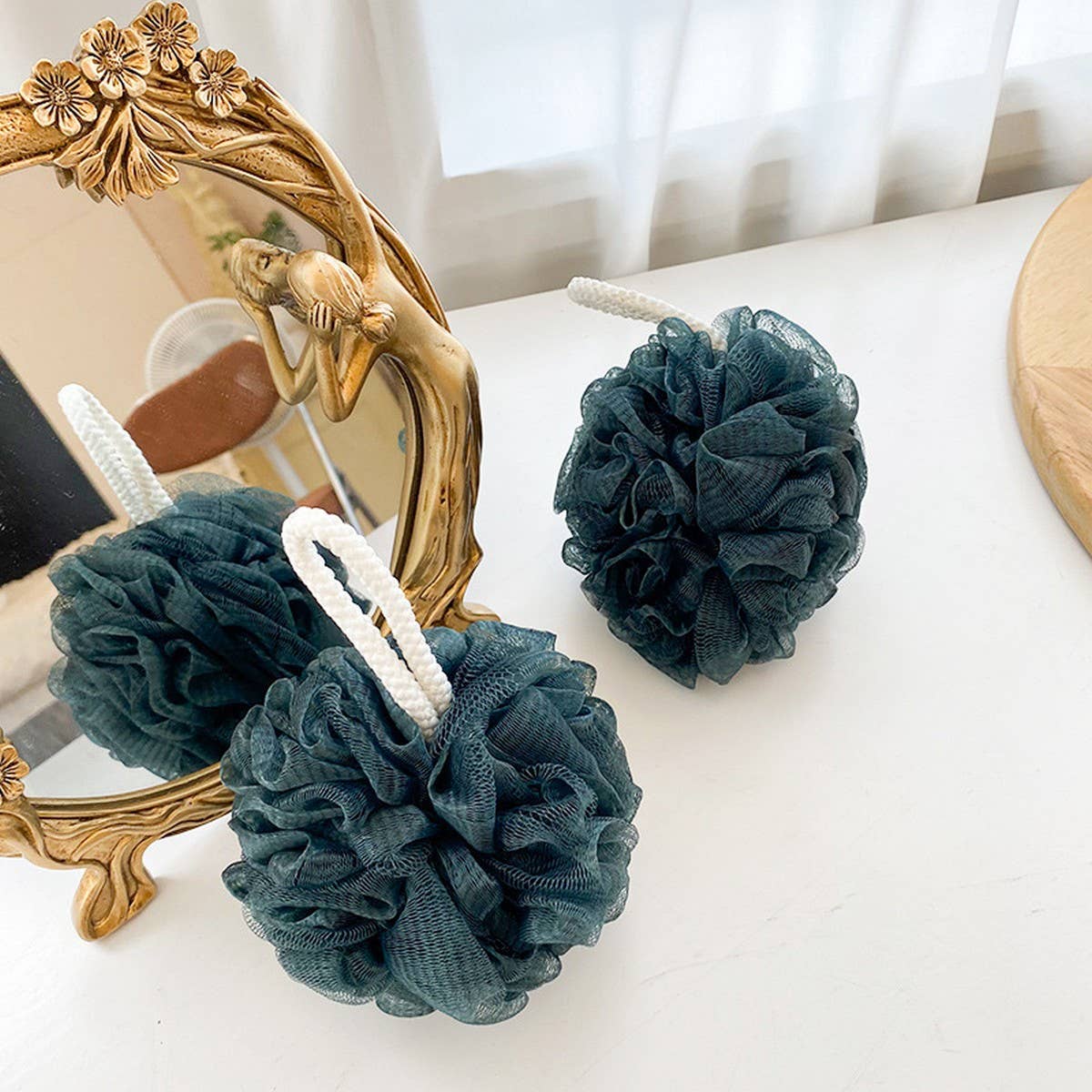 BATH POUF LARGE BATH 50G GREY BATH POUF_CWMM3390