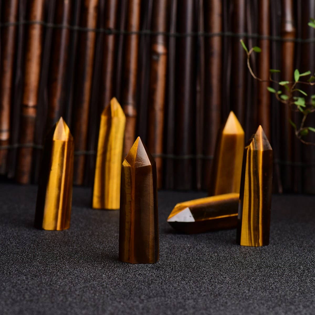 Tiger Eye Crystal Point Hex Tower