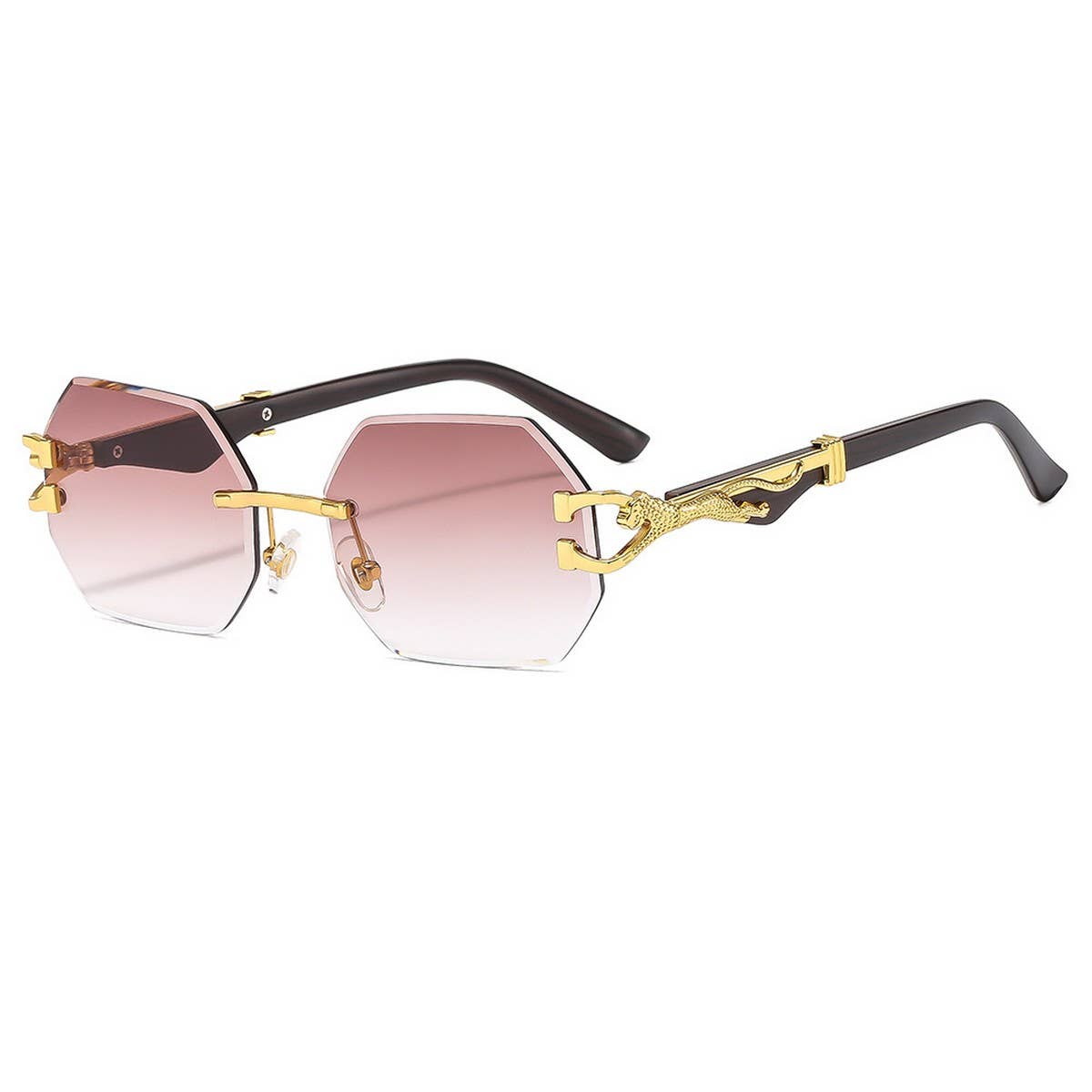 Leopard Head Rimless Cut Edge Sunglasses