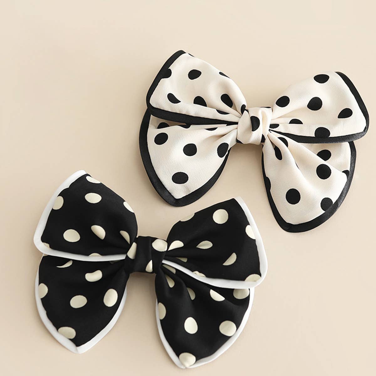 POLKA DOT BIG BOW TEMPERAMENT HAIRPIN_CWASC1064