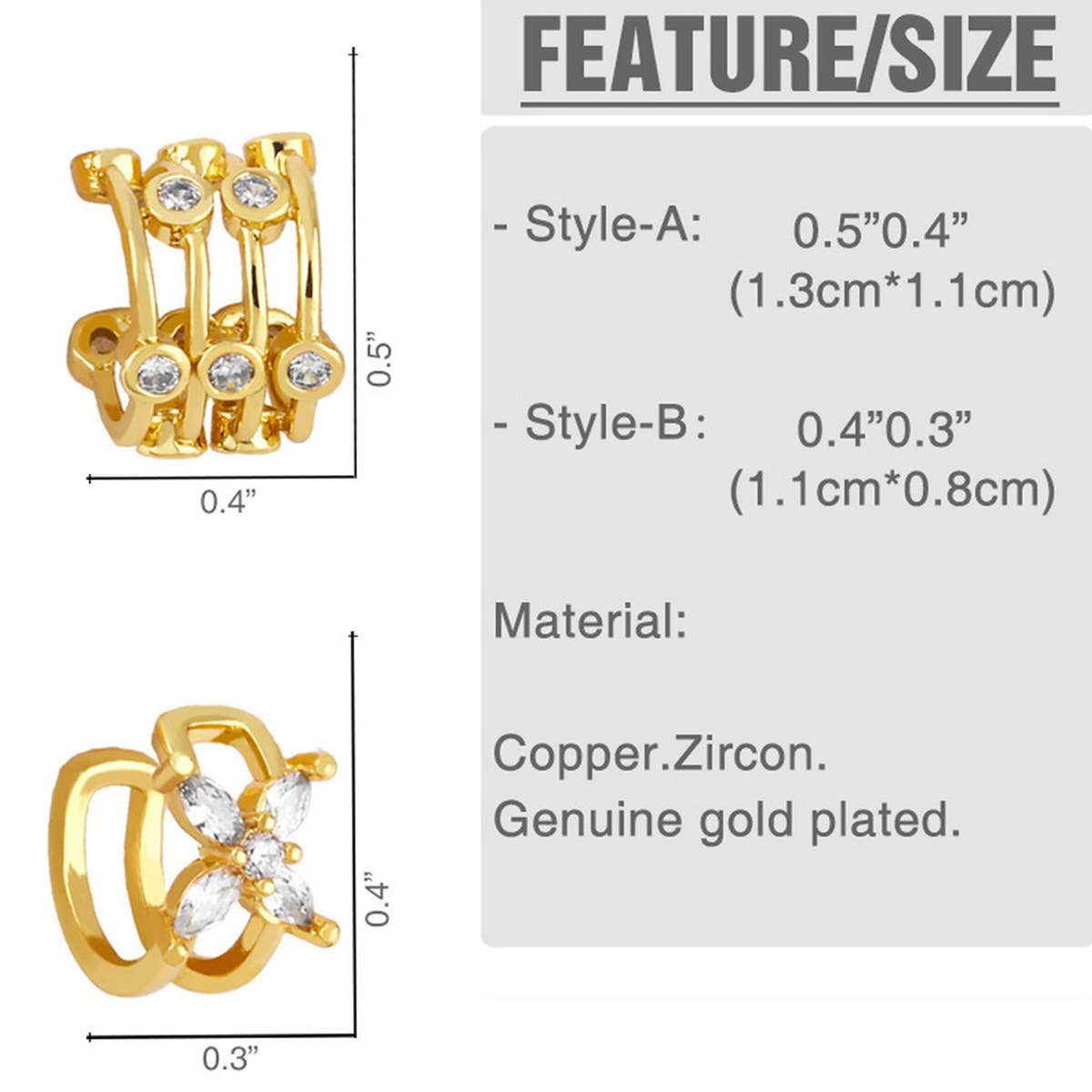 THREE LAYER EAR BONES WITHOUT EAR HOLES