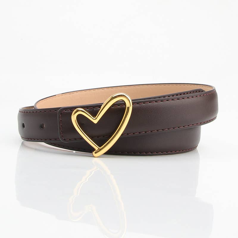 Versatile heart-shaped buckle high-end belt