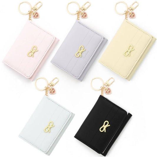 Korean Style Bow Heart Short Trifold Wallet_CUAB00444