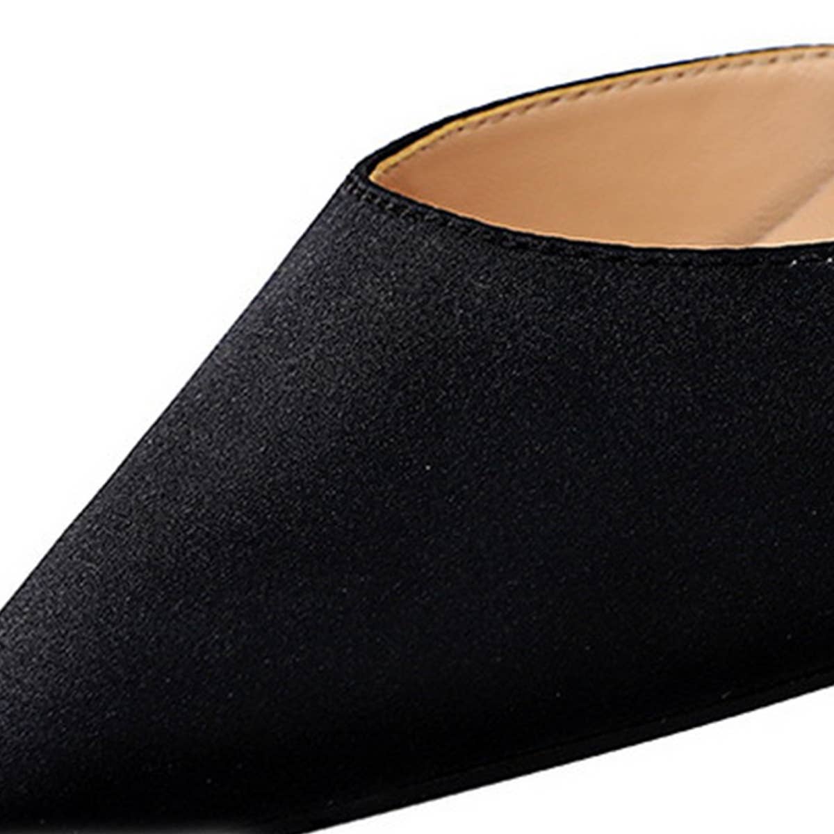 SATIN SHALLOW-MOUTH POINTED HIGH-HEELED SHOES