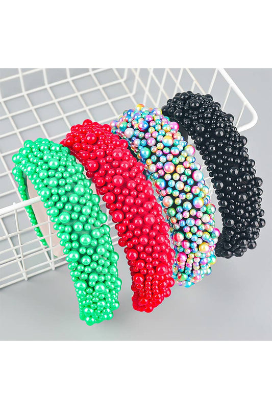 COLORED BEADS DECKED HEAD HOOP HEADBAND_CWAHA0116