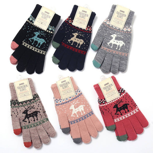 WOMEN WARM VELVET JACQUARD GLOVES_CWAG0126