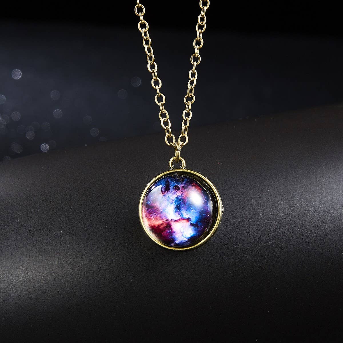CWAJE2502_LUMINOUS DOUBLE-SIDED UNIVERSE STARRY SKY NECKLACE