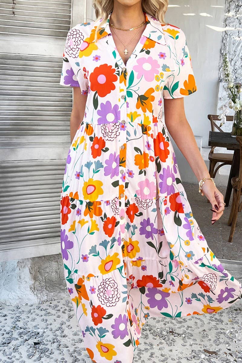 CWDMD5374_CASUAL HOLIDAY HIGH WAIST GEOMETRIC CONTRAST DRESS