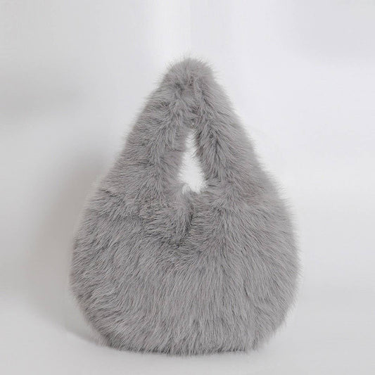 WINTER IMITATION FOX FUR ALLMATCH HANDBAG PLUSH BAG_CWAB3961