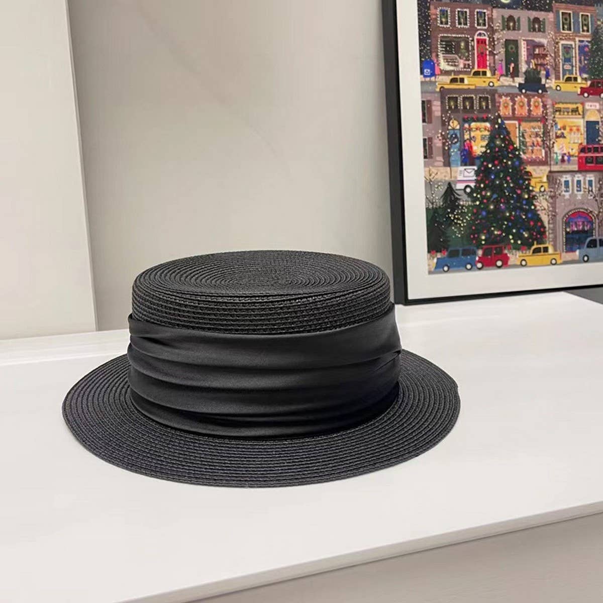 High-grade satin sun hat for women_CWAH3393