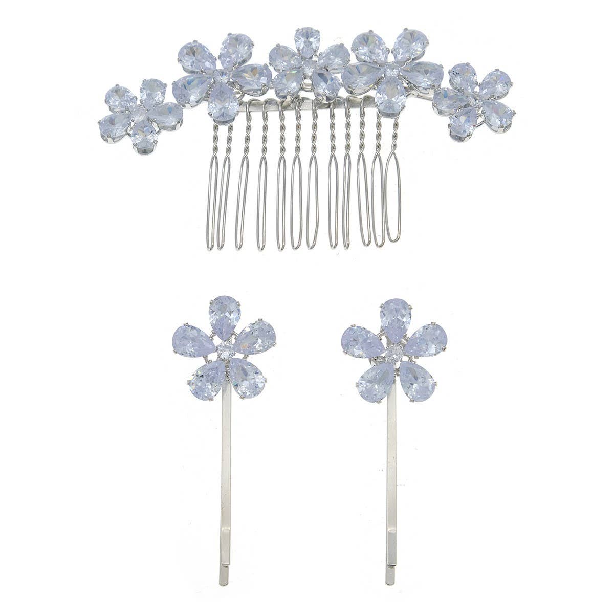 SIMPLE AND VERSATILE FLOWER BRIDAL COMB SET