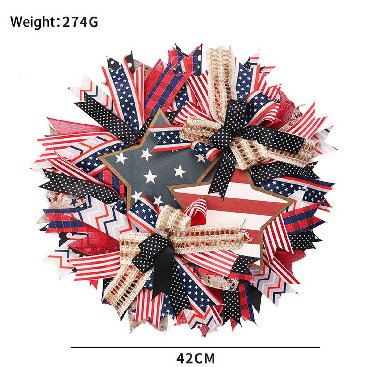 USA Flag Ribbon Wreath for Independence Day_CWAJE05381
