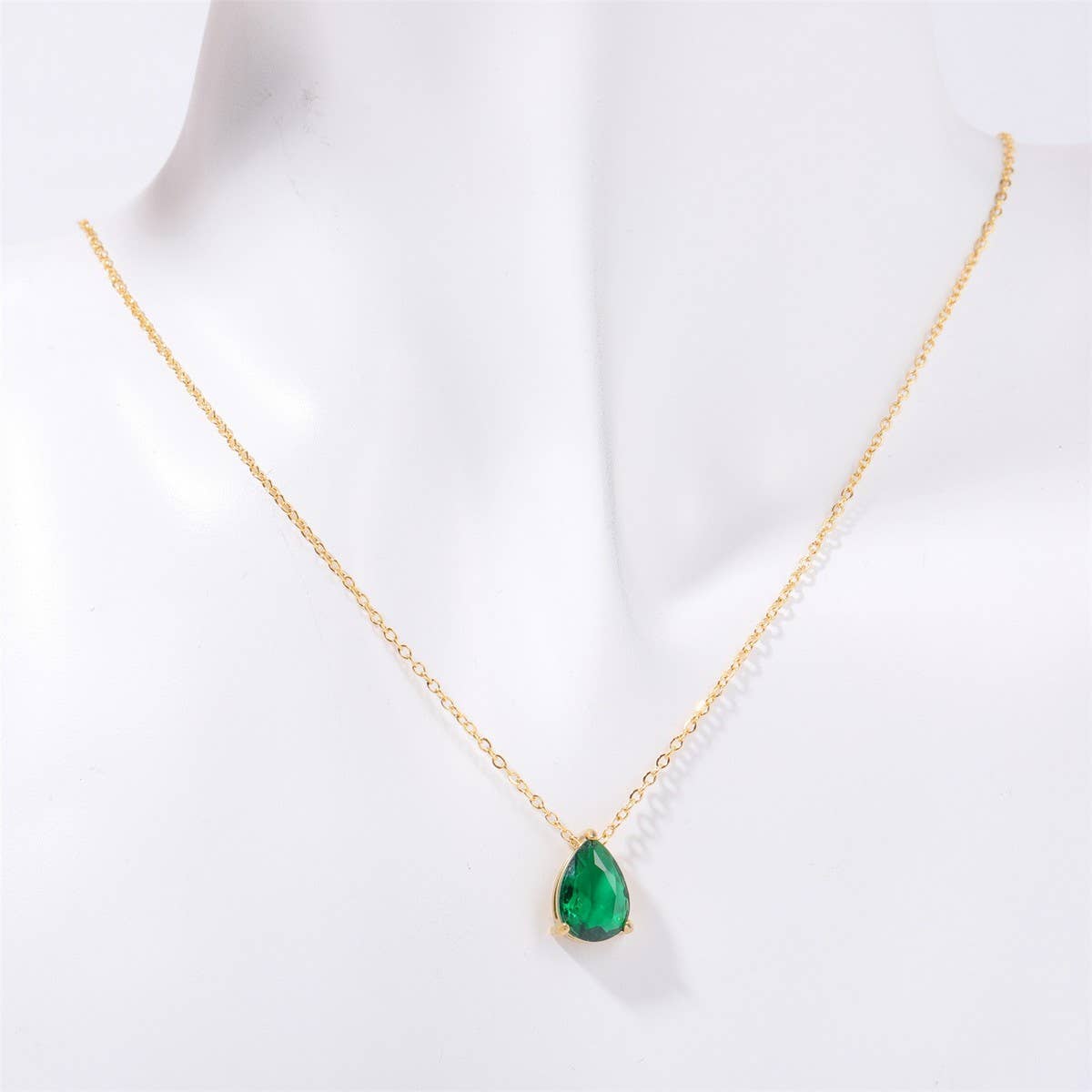 Teardrop Zircon December Birthstone Necklace
