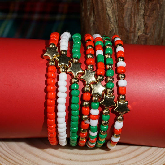 BEADED LETTER PEARL CHRISTMAS BRACELET COMBINATION_CWMM2618