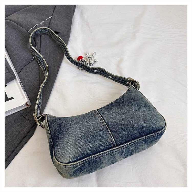 Fashionable denim single-shoulder crossbody bag
