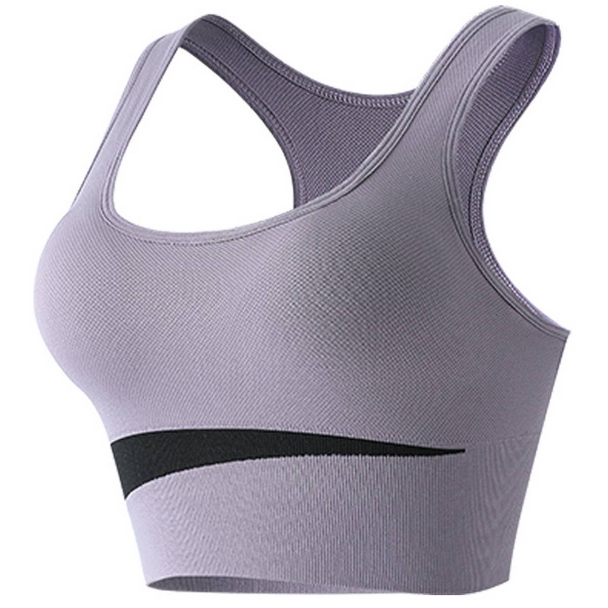 CONTRAST COLOR WIRE-FREE RUNNING YOGA SPORTS BRA