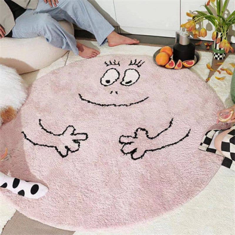 Cute Greenberry Round Rug for Kids & Bedroom