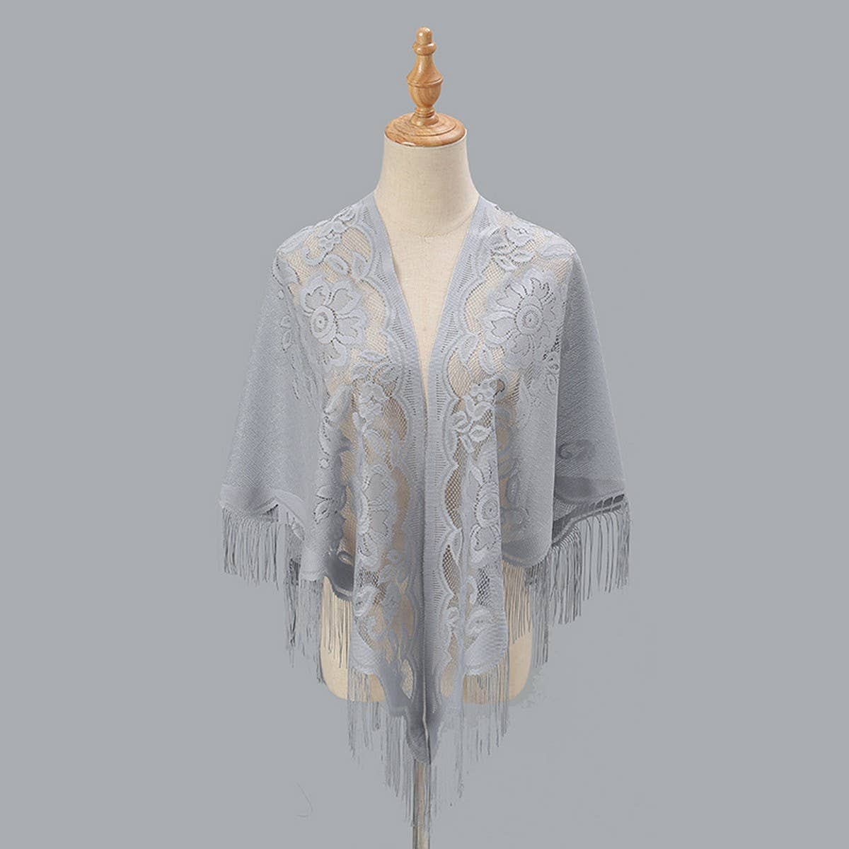 Breathable Tassel Triangle Scarf - Hollow Knit Wrap_CWMM1993