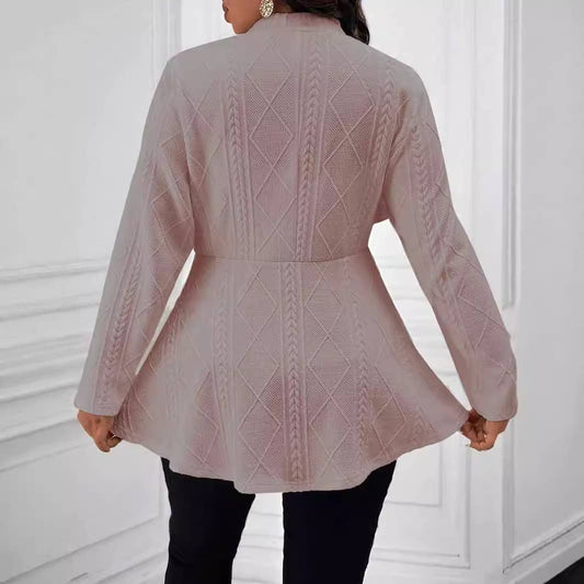 JACQUARD TEXTURED SINGLE BUTTON LONG SLEEVE SUIT