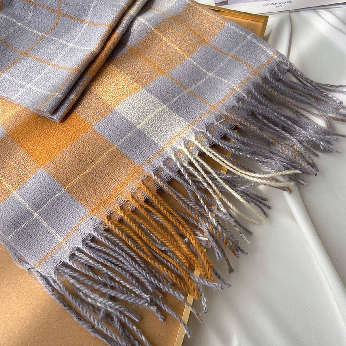 Plaid Scarf Shawl ??Classic Tartan Winter Wrap_CWASC1455
