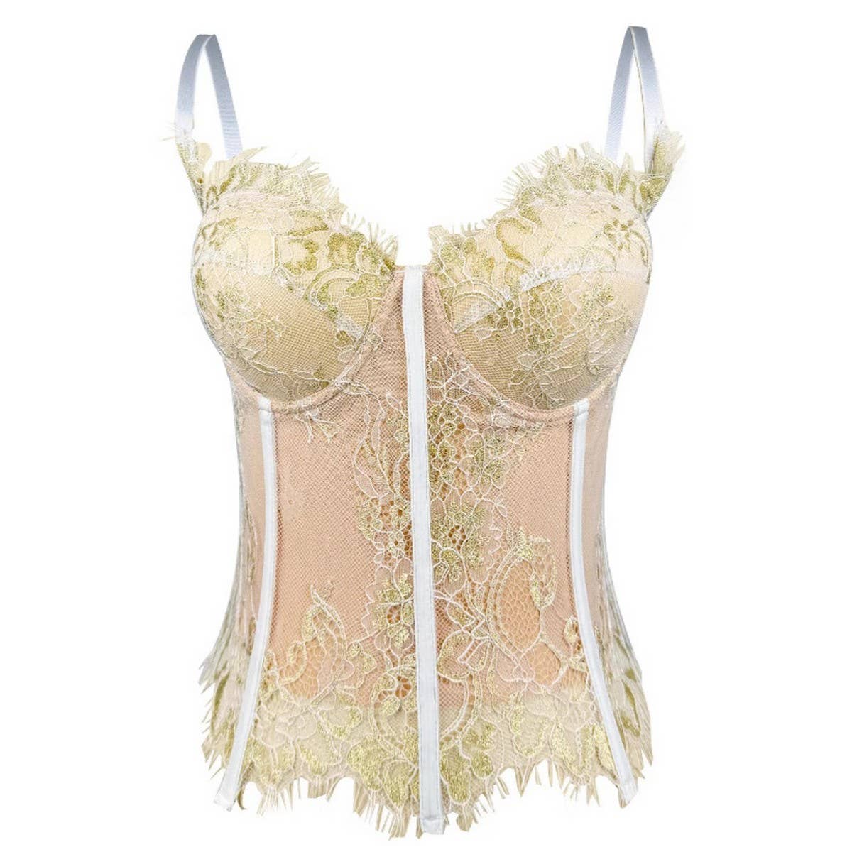 SILK SEXY HOLLOW PADDED HERRINGBONE BRA