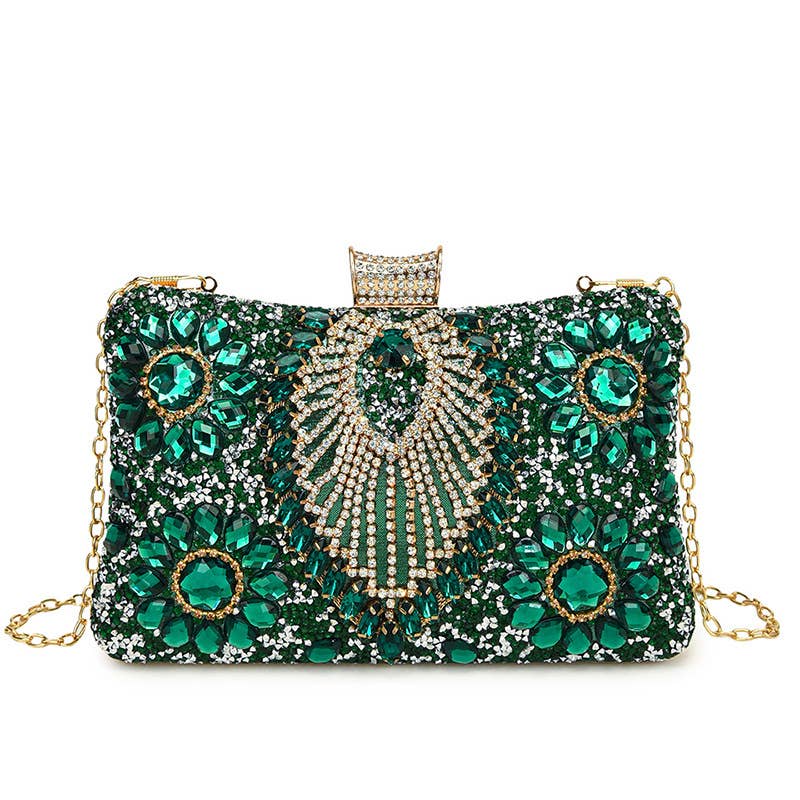 Fashionable rhinestone retro single-shoulder bag